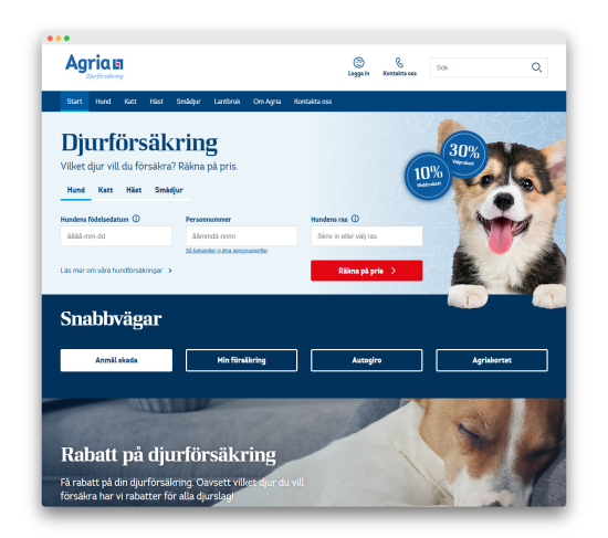 Agria hemsida