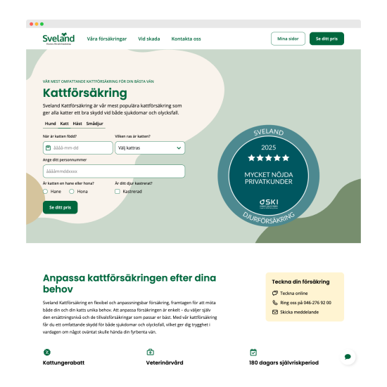 Sveland hemsida